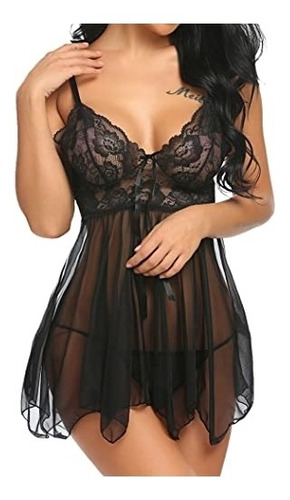 Babydoll  De Encaje  Lencería Sexy  De Malla Talla 4x-l