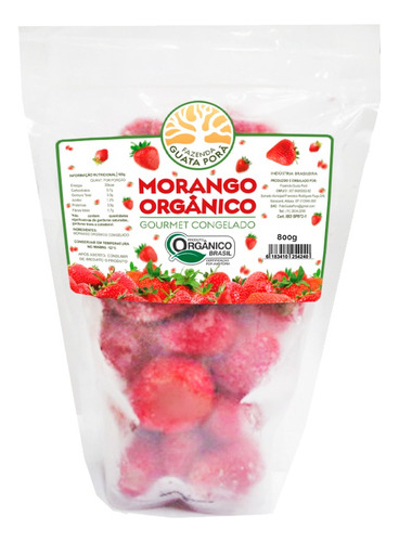 Morango Orgânico Gourmet Congelado 800g Fazenda Guata Porã