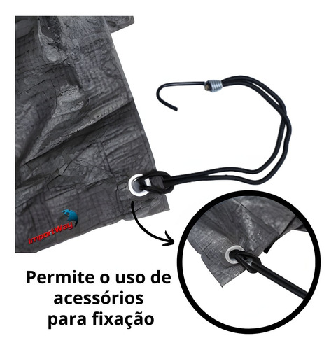 Lona Plástica Impermeável 3 X 2 Metros Cinza 100 Micras