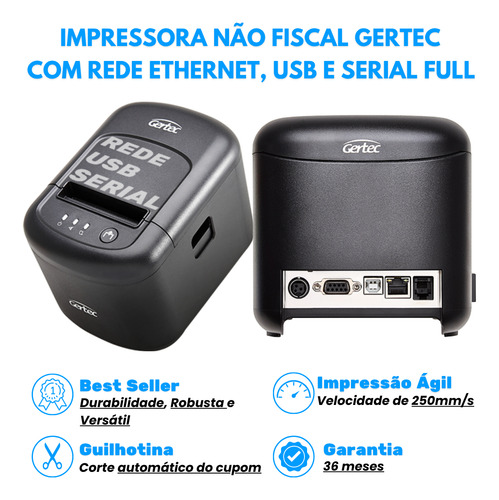 Kit Impressora Não Fiscal Restaurante + Leitor Código Barras Preto
