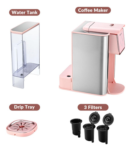 Mecity Cafetera Rosa 3 En 1 Cafetera De Servicio
