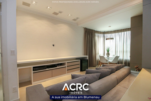 Imagem 5 de 19 de Acrc Imóveis - Apartamento Mobiliado A Venda No Bairro Ponta Aguda, Com 03 Suítes, 03 Vagas De Garagem E Depósito - Ap04289 - 69318269