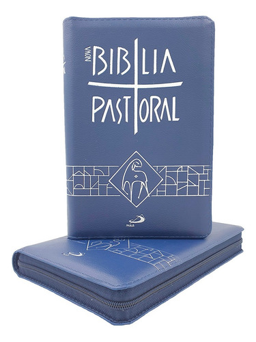 Nova Bíblia Sagrada Pastoral - Média Zíper Azul