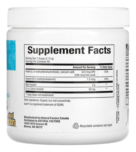 Natural Factors Womensense, Ovasense, 4,55 Oz 129 G