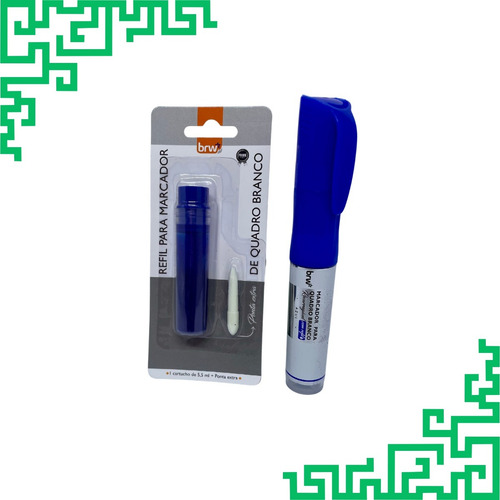 Marcador Quadro Branco Recarregável Brw Cores Vivas Cor Azul