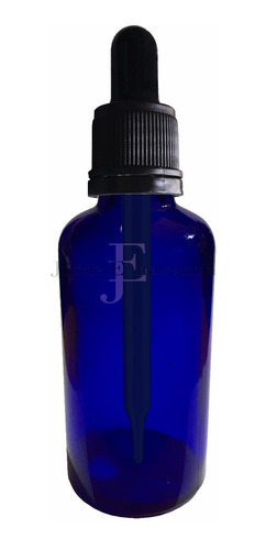 Imagen 1 de 4 de Botella De Vidrio Color Azul 50ml Gotero, Sello Inviolable.