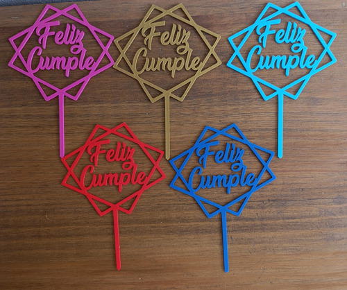 Feliz Cumple Toppers Cotillón X Mayor. Pack 65 Unidades Varios Feliz Cumple