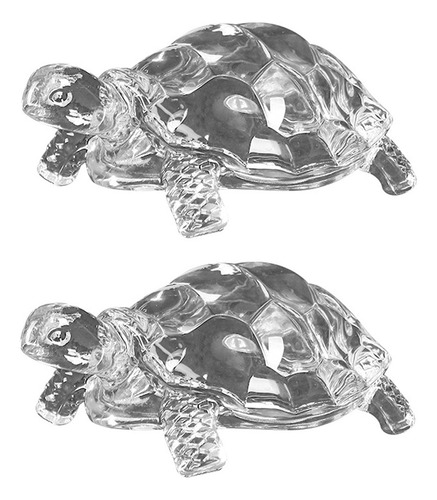 Figuras De Cristal Crystal Glass Turtle Money Turtle 2 Unida
