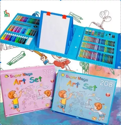 Set Kit De Arte Dibujo Colores Para Niños Maleta X208 Piezas GENERICO