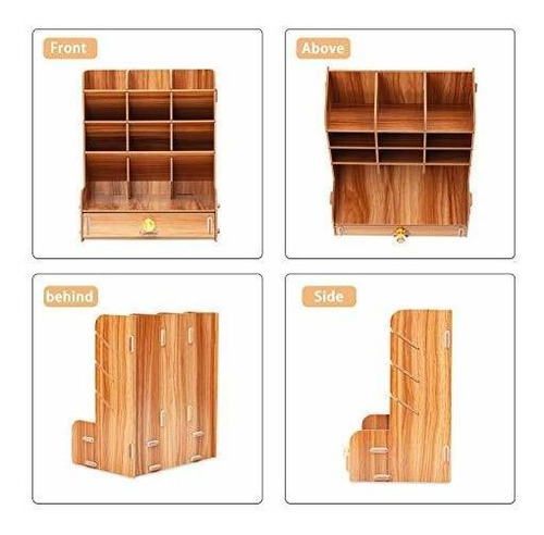 Organizador De Escritorio De Madera Ayane, Caja De Soporte D