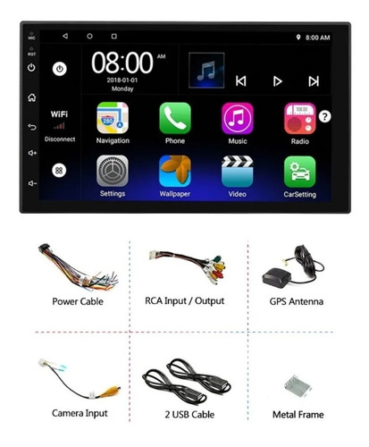 Central Kit Multimídia Android Gps Wifi Vw Up 2014 2015 2016