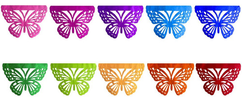 Mariposas De Papel Picado De Colores Colores Mariposas 35x24