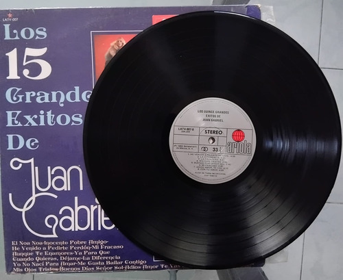 Juan Gabriel. Los 15 Grades Éxitos. Vinilo Lp. Excelente Con Estándar (Usado)