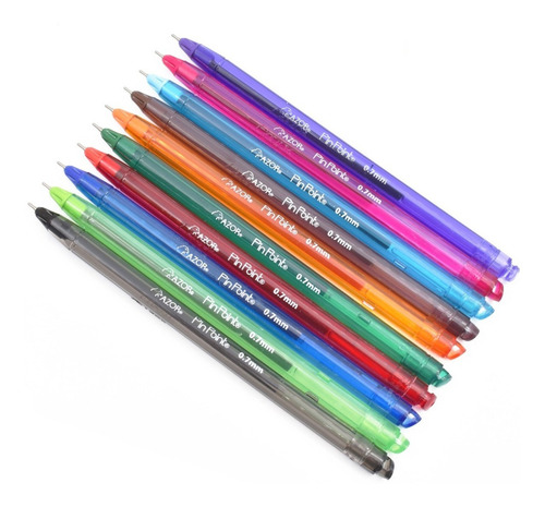 Pluma Lapicero Azor Pin Point Punto Fino 10 Colores Mixtos