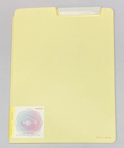 Carpeta Porta Block A4 C/ Clip Amarillo Pastel - Databank