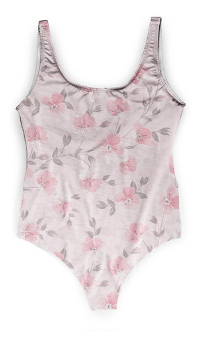 Maiô Body Bori Feminino Verão Floral Florido Rosas Folhas