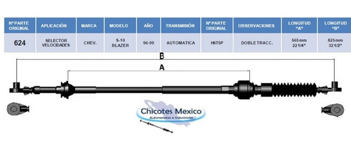 Chicote Velocidades Chevrolet S-10 Blazer 96-99 Automática