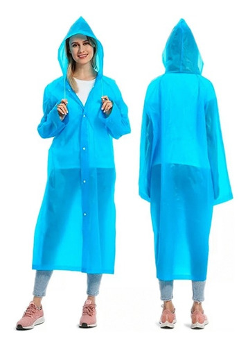  Carpa Capa Adulto Impermeable Lluvia Eva Botones 