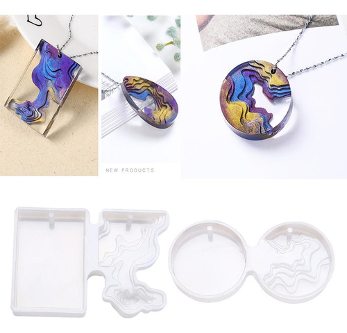 2x Molde De Resina Transparente Diy Colgante De Joyería Que