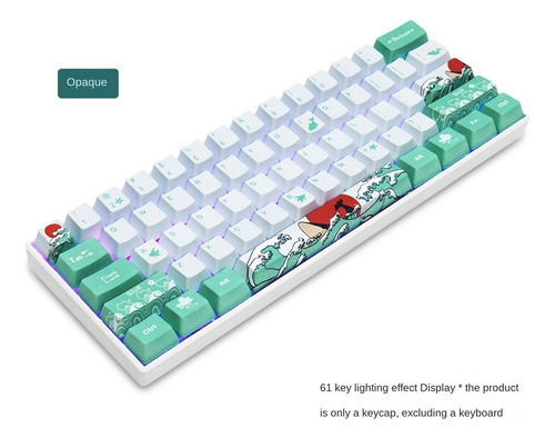 123 Teclas Clave Clave Sublimación Pbt Coral Sea Keycap Para