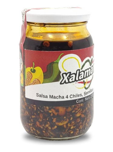 Salsa Macha De 4 Chiles, Semillas Y Frutos Secos. 210 Gr.