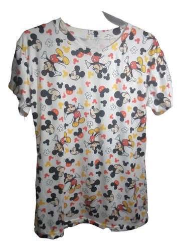 Playera Mickey Silueta Blanca Talla G