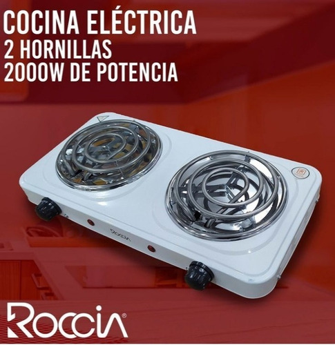 Cocina Electrica 2 Hornillas Marca Roccia 110v 2000 Watts