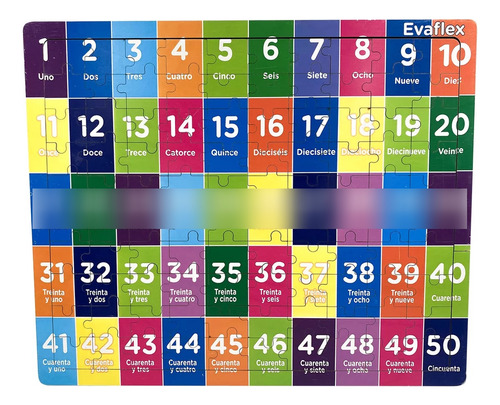 Rompecabezas Madera Evaflex Numeros Del 1 Al 50 C/100 Pzs