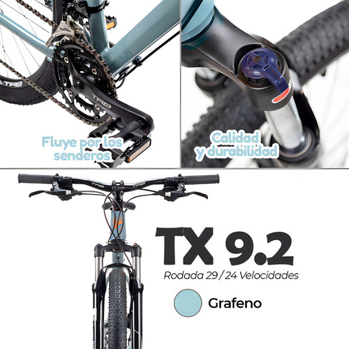 Bicicleta Montaña Turbo Mtb R29 Tx9.2 Grafeno Shimano 24 Vel Tamaño Del Cuadro L