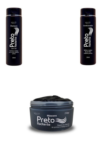 Shampoo Cond. E Máscara Hidrata E Realça A Cor Preta Lucy's
