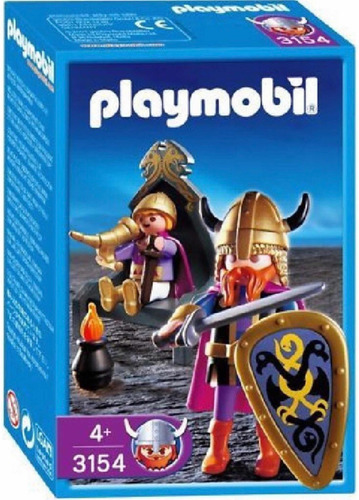 Playmobil 3154, Rey Vikingo Con Príncipe Y Trono!!!