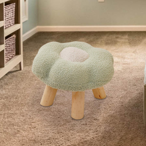 * Taburete De Sofá Con Forma De Flor Otomana, Taburete Verde