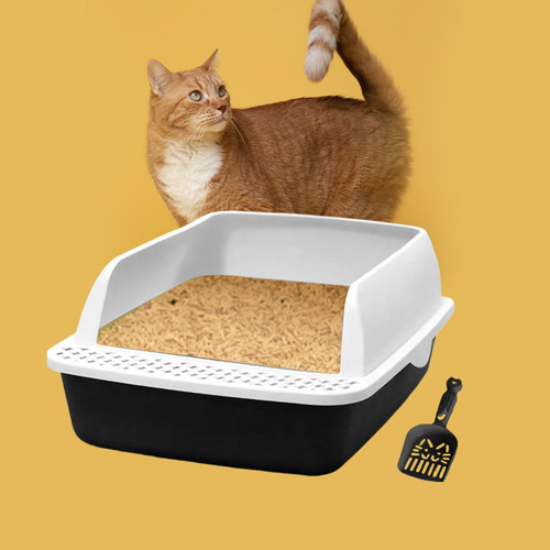 Caja De Arena Para Gatos Con Pala Antisalpicaduras Que Azul