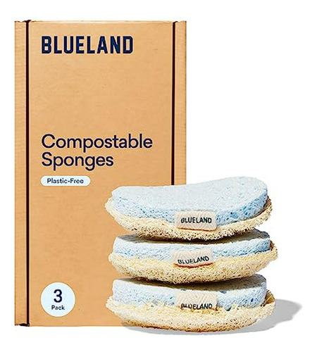 Esponja Exfoliante Blueland  Paquete De 3 Esponjas De Lufa 