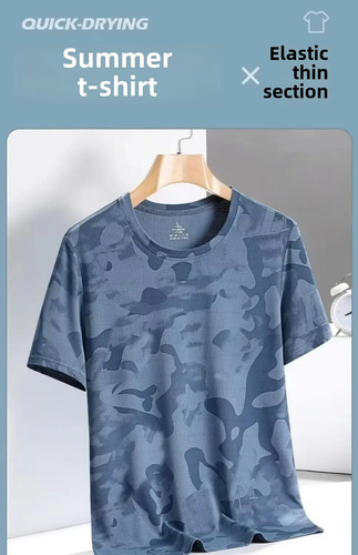 Camiseta Deportiva De Verano Con Camuflaje De Manga Corta Pa