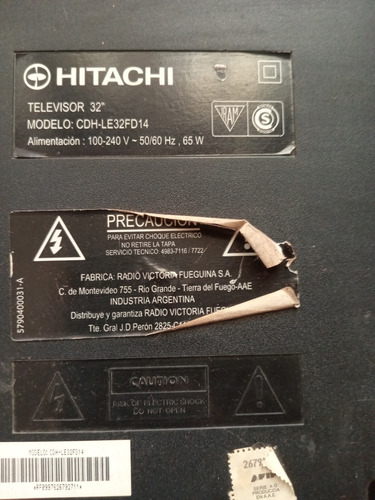 Repuestos Tv Led Hitachi Cdh Le32f014 (Usado)