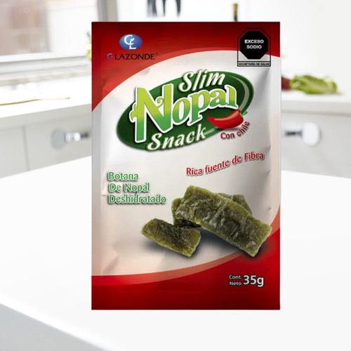 Slim Nopal Snack Con Chile 3 Bolsas Con 35 G C/u