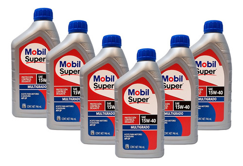 Aceites Para Motor Mobil Super 15w40 Multigrado (6 Pzas)
