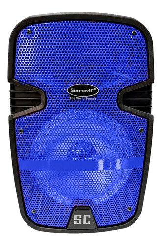 Bocina 8 Pulgadas Marca Sounavic Azul Incluye Mic Alambrico