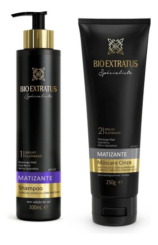  Bio Extratus Matizante Kit Shampoo E Máscara Cinza