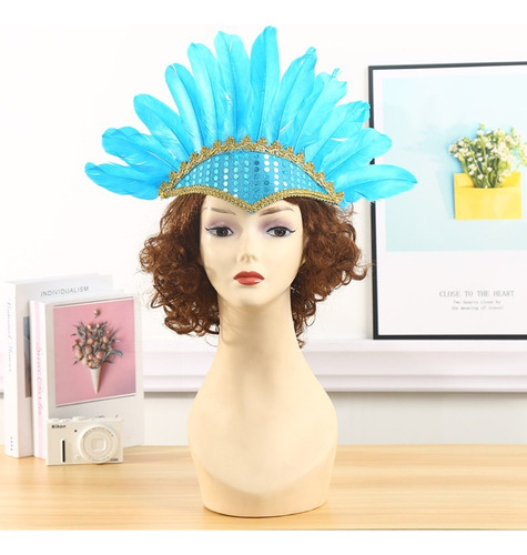 Disfraz De Carnaval De Plumas Con Forma De Tocado Ajustable