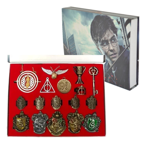 Harry Potter Coleccion Escudos Giratiempos Reliquias Collar