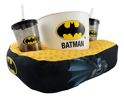 Almofada De Pipoca Batman Cor Cinza Desenho do tecido batma