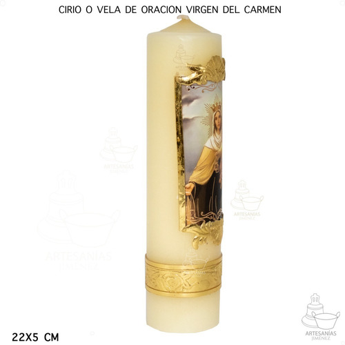 Imagen 2 de 5 de Cirio O Vela De Oración Virgen Del Carmen