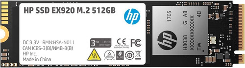 Ssd Interno Hp , M.2 2280 , Pcie 3.0 X4, 3d Tlc Nand, 512gb