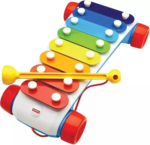 Xilofon Metal Clasico Arrastre Con Ruedas Fisher Price