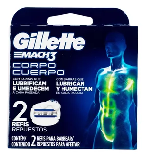 Repuesto Para Rastrillo Gillette Mach3 Cuerpo Con 2 Pz.