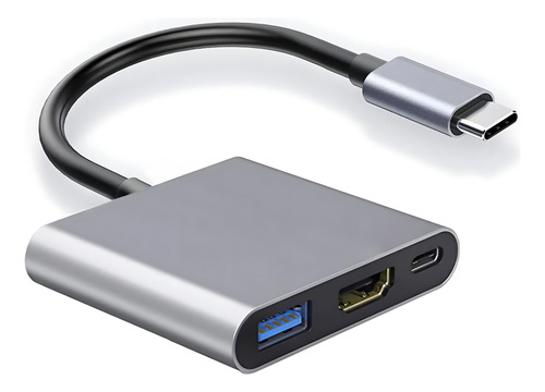 Hub Adaptador Usb Tipo C 3 En 1 Hdmi Mac