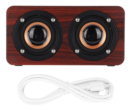 Bocina Bluetooth De Madera Subwoofer Inalámbrico Retro Aux
