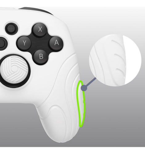 Funda De Silicona Para Nintendo Switch Pro Control Blanca
